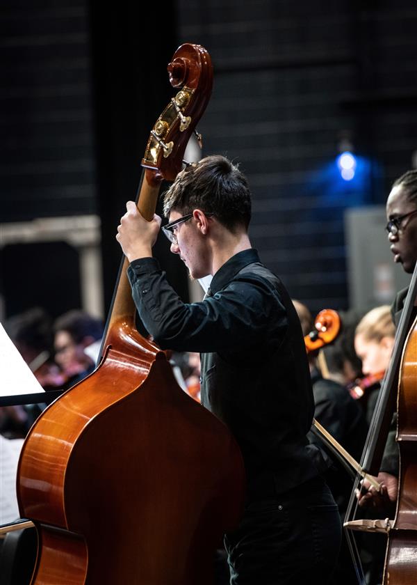 Students performing at the 2023-2024 All County Orchestra Concert